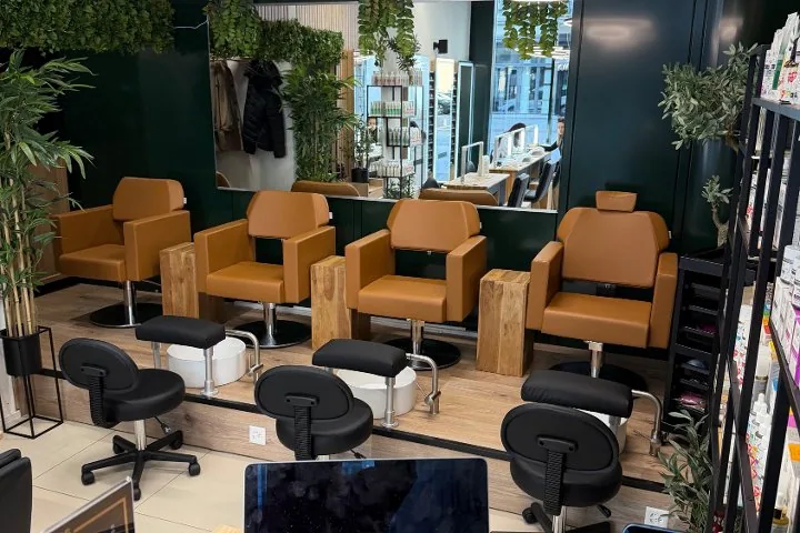 Pediküre-Sessel in Cognac-Leder